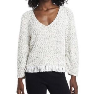 Vince Camuto Boucle Knit Fringe Top